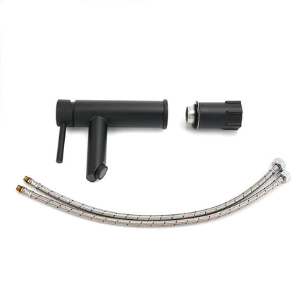 WELS Black 7.5L/min Kitchen Laundry Round Basin Mixer Vanity Sink Faucet Tap Set.