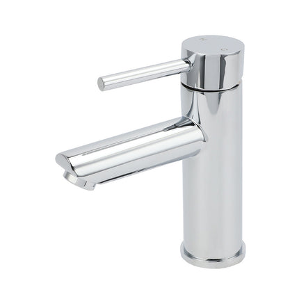 WELS Chrome Short Kitchen Laundry Round Basin Mixer Vanity Sink Faucet Tap Set.
