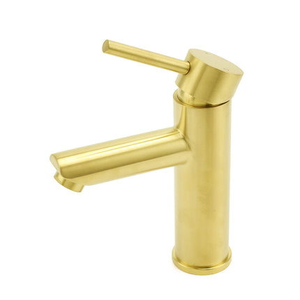 Brushed Gold 7.5L/min Kitchen Laundry Round Basin Mixer Vanity Sink Faucet Tap.
