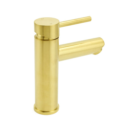 Brushed Gold 7.5L/min Kitchen Laundry Round Basin Mixer Vanity Sink Faucet Tap.