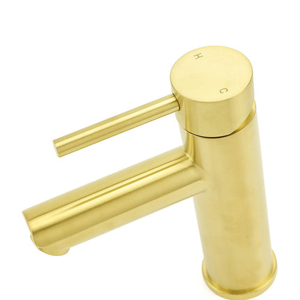 Brushed Gold 7.5L/min Kitchen Laundry Round Basin Mixer Vanity Sink Faucet Tap.