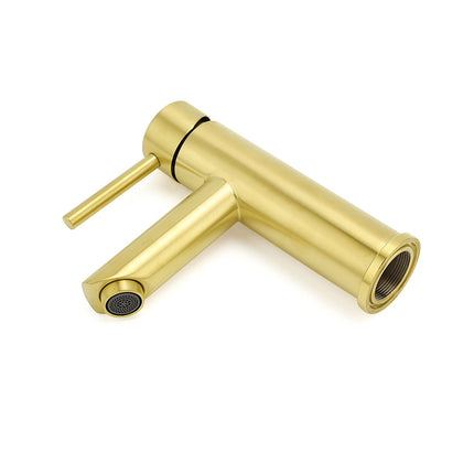 Brushed Gold 7.5L/min Kitchen Laundry Round Basin Mixer Vanity Sink Faucet Tap.