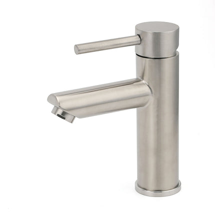 WELS Kitchen Laundry Round Basin Mixer Vanity Sink Faucet Tap Nickel Brushed Set.