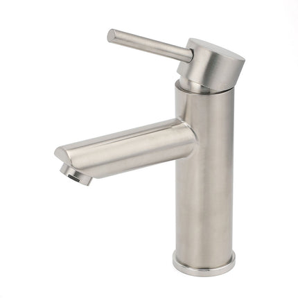 WELS Kitchen Laundry Round Basin Mixer Vanity Sink Faucet Tap Nickel Brushed Set.