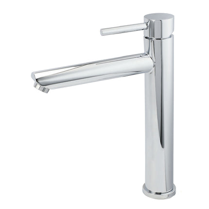 WELS 7.5L/m Round Tall Laundry Basin Mixer Vanity Sink Faucet Tap Polish Chrome.