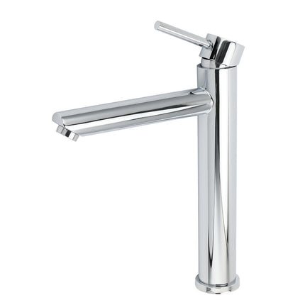 WELS 7.5L/m Round Tall Laundry Basin Mixer Vanity Sink Faucet Tap Polish Chrome.