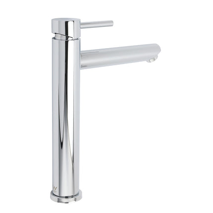 WELS 7.5L/m Round Tall Laundry Basin Mixer Vanity Sink Faucet Tap Polish Chrome.