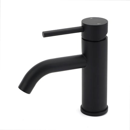 WELS Kitchen Laundry Round Standard Basin Mixer Vanity Sink Faucet Tap Black Set.