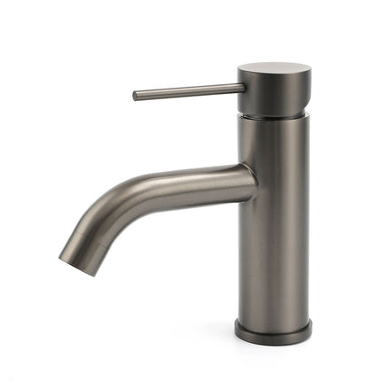 WELS Gun Metal Grey Kitchen Laundry Round Basin Mixer Vanity Sink Faucet Tap Set.