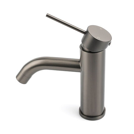 WELS Gun Metal Grey Kitchen Laundry Round Basin Mixer Vanity Sink Faucet Tap Set.