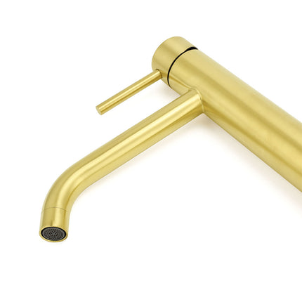 WELS Brushed Gold Tall Kitchen Laundry Basin Mixer Vanity Sink Faucet Tap Bath.