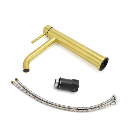 WELS Brushed Gold Tall Kitchen Laundry Basin Mixer Vanity Sink Faucet Tap Bath.