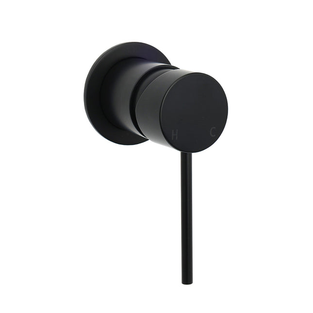 Watermark Matt Black Round Bath Shower Mixer Valve Hot Cold Water Tap Small Face.