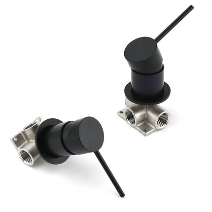 Watermark Matt Black Round Bath Shower Mixer Valve Hot Cold Water Tap Small Face.