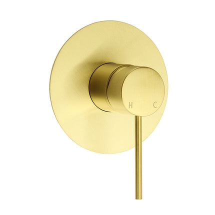 Watermark Brushed Gold Round Bathroom Shower Hot Cold Mixer Ceramic Cartridge OZ.