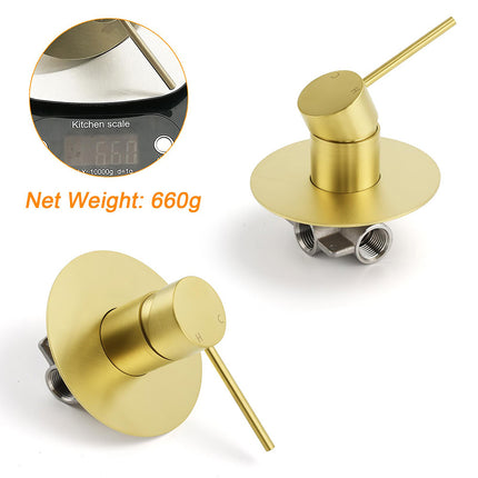 Watermark Brushed Gold Round Bathroom Shower Hot Cold Mixer Ceramic Cartridge OZ.