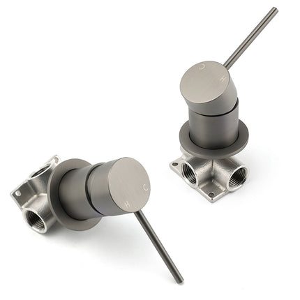 Gun Metal Round Small Face Wall Shower Mixer Hot Cold Bath Tap Valve Cartridge.