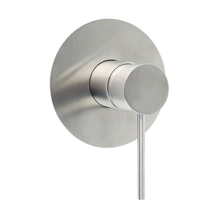 Brushed Nickel Bath Shower Mixer Hot Cold Tap Ceramic Cartridge Spindle Round.