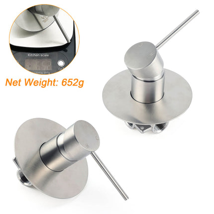 Brushed Nickel Bath Shower Mixer Hot Cold Tap Ceramic Cartridge Spindle Round.