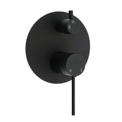 Stainless Steel Black Round Shower Mixer Diverter Lead Free Healthy For Bath Set.