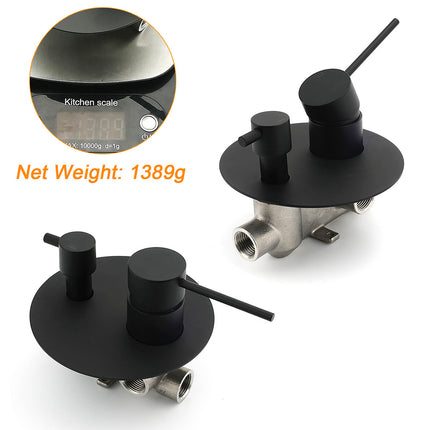 Stainless Steel Black Round Shower Mixer Diverter Lead Free Healthy For Bath Set.