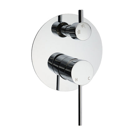 OZ Chrome Round Stainless Steel Shower Mixer 2 Way Switch Diverter For Bath Set.