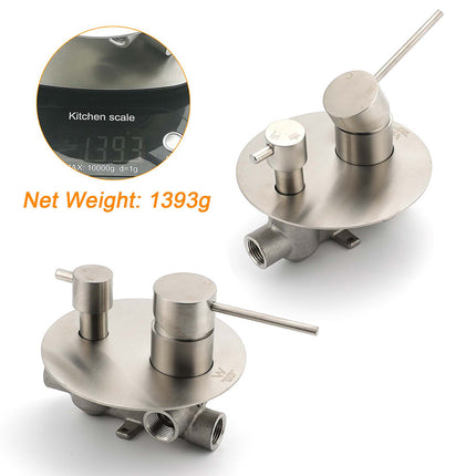 AU Round Stainless Steel Shower Mixer Diverter Brushed Nickel For Bathroom Sets.