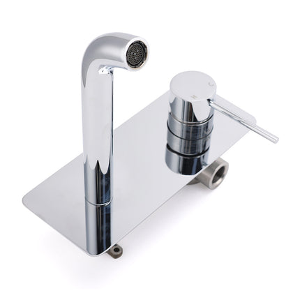 WELS Chrome Round Wall Mounted Basin Vanity Mixer Bath Tub Bubble Faucet Spout.