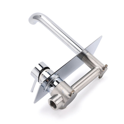 WELS Chrome Round Wall Mounted Basin Vanity Mixer Bath Tub Bubble Faucet Spout.