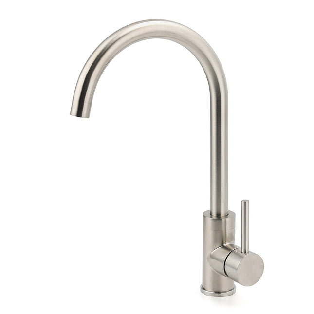 WELS Kitchen Laundry Swivel Sink Mixer Faucet Tap Spout Stainless Steel Brushed.