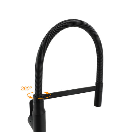 Matt Black Kitchen Sink Basin Mixer 360º Swivel Faucet Tap Pull Out Spout WELS.