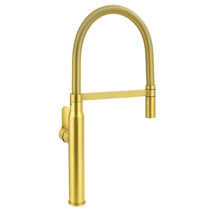 Brushed Gold Tall Kitchen Sink Basin Mixer 360º Swivel Faucet Tap Pull Out Spout.