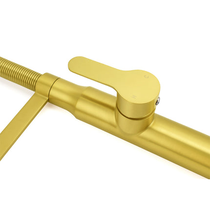 Brushed Gold Tall Kitchen Sink Basin Mixer 360º Swivel Faucet Tap Pull Out Spout.