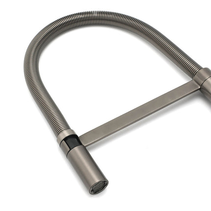 WELS Gun Metal Stainless Steel Pull Out Swivel Kitchen Mixer Sink Tap Spout Faucet.
