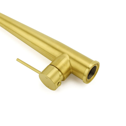 Brushed Gold Round Kitchen Mixer Sink Tap 360 Swivel Basin Laundry Faucet Spout.