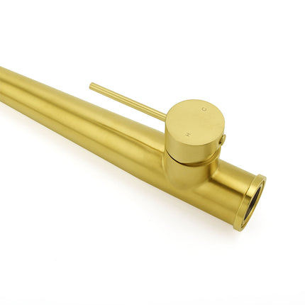 Brushed Gold Round Kitchen Mixer Sink Tap 360 Swivel Basin Laundry Faucet Spout.