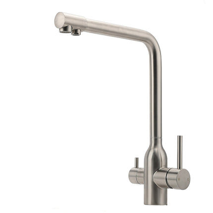 Brushed Nickel 3 Way Kitchen Sink Swivel Mixer Tap Pure Drink Clean Water Faucet.