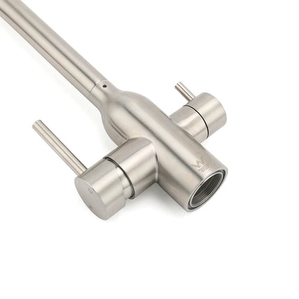 Brushed Nickel 3 Way Kitchen Sink Swivel Mixer Tap Pure Drink Clean Water Faucet.
