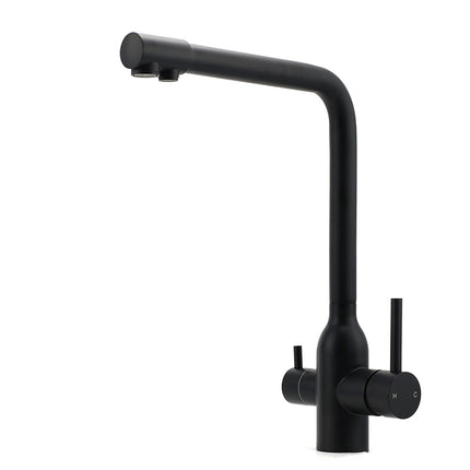 Matt Black 3 Ways Kitchen Mixer Tap Pury Water Sink Faucet 360 Swivel Spout Outlet.