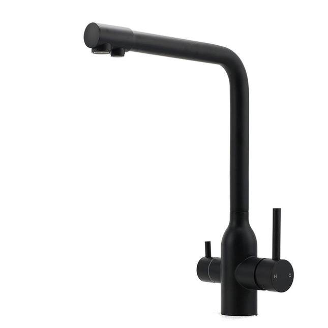 Matt Black 3 Ways Kitchen Mixer Tap Pury Water Sink Faucet 360 Swivel Spout Outlet.