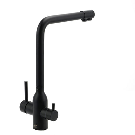 Matt Black 3 Ways Kitchen Mixer Tap Pury Water Sink Faucet 360 Swivel Spout Outlet.