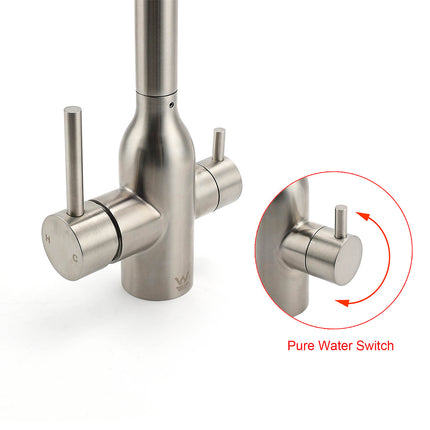 WELS 3 Function Kitchen Sink 360° Swivel Mixer Tap Clean Pure Drink Water Faucet.