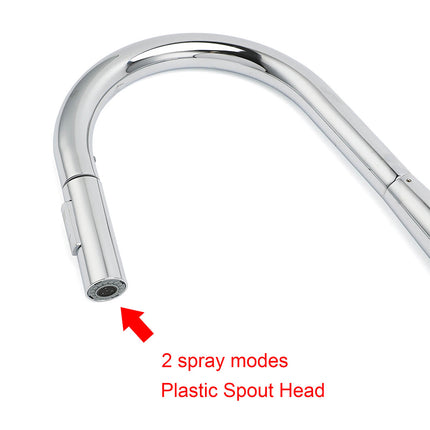 WELS Chrome 360 Swivel Pull Out Kitchen Tap Sink Mixer Faucet Spout 2 Way Outlet.