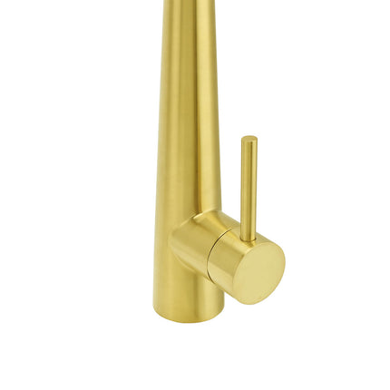 Brushed Gold Pull Out Kitchen Sink Tap Basin Mixer Faucet 2 Mode Spraying Spout.