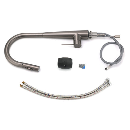 WELS Gun Metal Pull Out 2 Modes Spray Spout Kitchen Sink Tap Basin Faucet Mixer.
