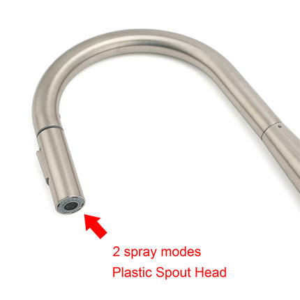 Brushed Nickel Pull Out Kitchen Tap Sink Mixer Faucet Spout 2 Modes Spray Outlet.