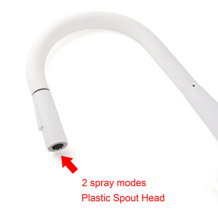 Matte White 2 Modes Spray Kitchen Mixer Pull Out Sink Tap Laundry Swivel Faucet.