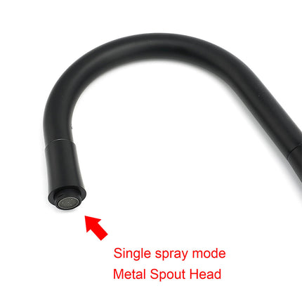 Matt Black Pull Out Long Hose Kitchen Sink Tap Round Basin Mixer Faucet Spout.