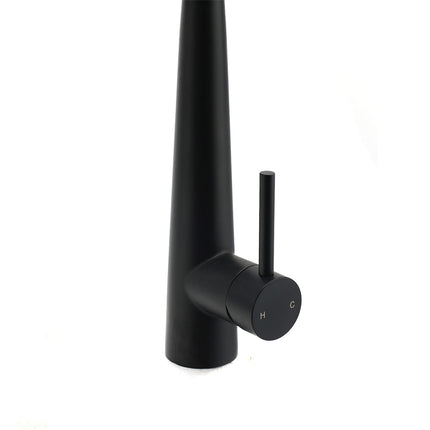 Matt Black Pull Out Long Hose Kitchen Sink Tap Round Basin Mixer Faucet Spout.