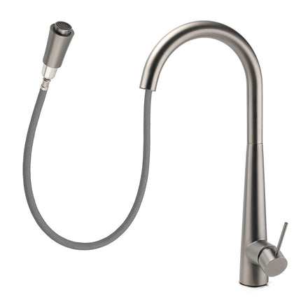 WELS Gun Metal Grey Pull Out Kitchen Sink Tap Basin Mixer Faucet Flexible Spout.